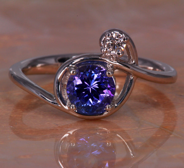 Tanzanite Ring by Christopher Michael Designed in White Gold Tanzanite
