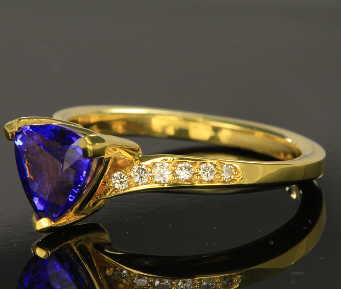 Trilliant Tanzanite Ring