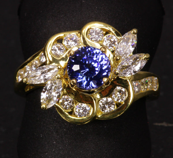 Ladies' Tanzanite Ring 1.74 Carat VBV Color
