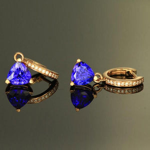 5.02 ct Tanzanite Trilliant Earrings: Customize Your Own