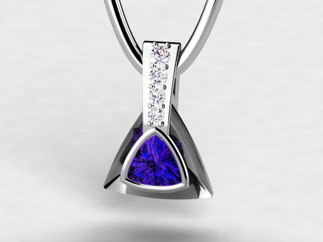 Christopher Michael Designed Trilliant Two Tone Pendant