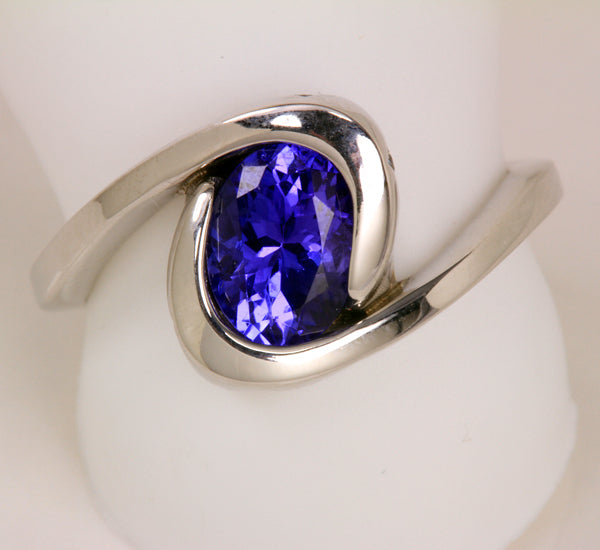 Christopher Michael Designed Ring With 8x6 MM Oval Tanzanite
