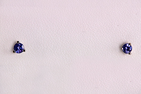 Tanzanite White Gold Earrings .16 Carat