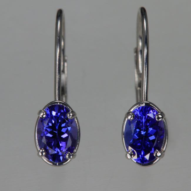 Lever Back Tanzanite Earrings 1.20 Carats