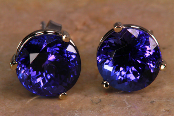 Tanzanite Earrings 5.25 Carat Blue Violet Exceptional Color