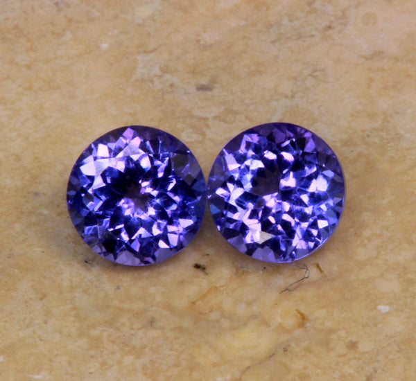 Tanzanite Pair 1.51 Carat Blue Violet Intense Color