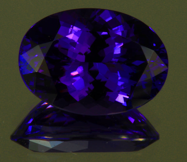 6.08 Carat Oval Tanzanite with Blue Violet Exceptional Plus Color