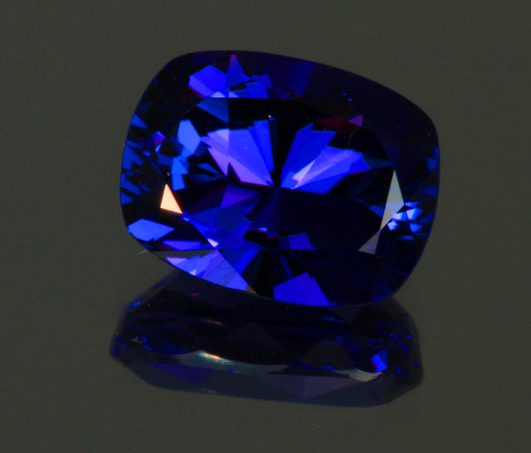 Antique Cushion Tanzanite with Exceptional Plus Color Weighs 6.47 Carats