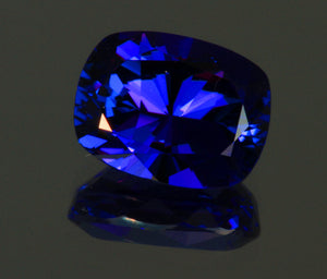 Antique Cushion Tanzanite with Exceptional Plus Color Weighs 6.47 Carats