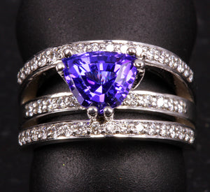 White Gold Trilliant Tanzanite Ring