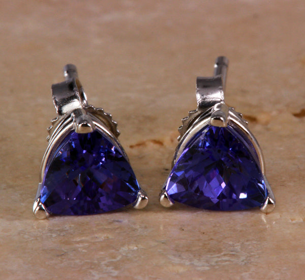 Tanzanite Earrings 1.80 Carat Blue Violet Vivid Color