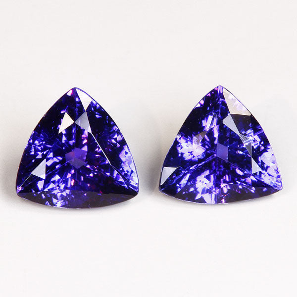 Trilliant Tanzanite Pair 3.25 Carat BVV Color