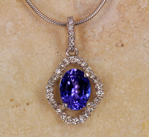 Tanzanite Pendant 1.47 Carat Blue Violet Vivid Color