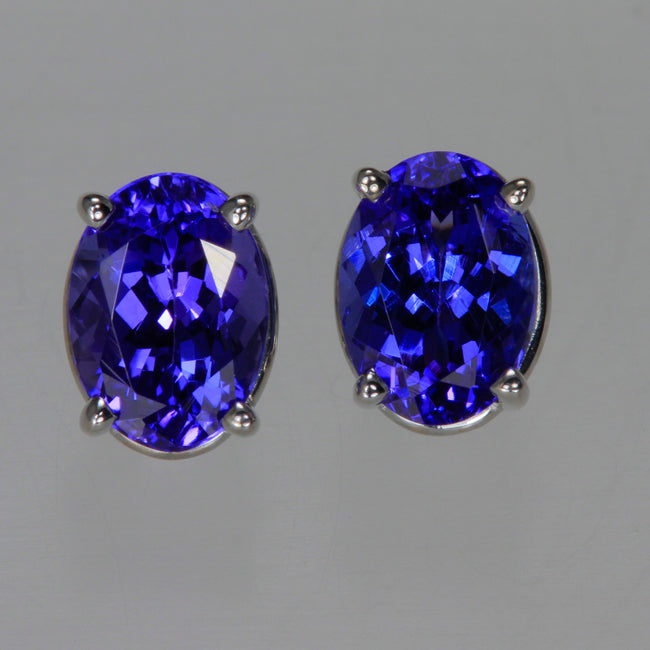 Oval Tanzanite Earrings 2.50 Carats