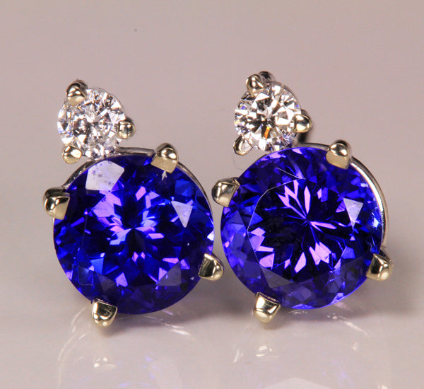 Tanzanite Earrings 3.56 Carat VBE Color