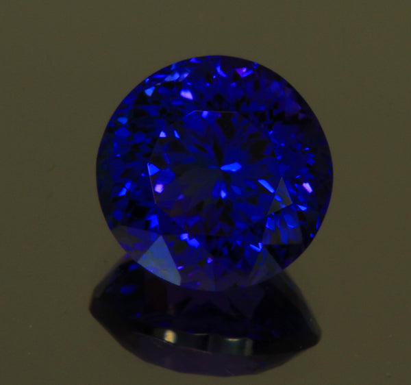 Rare 6.71 Carat Round Blue Violet Exceptional Plus Tanzanite