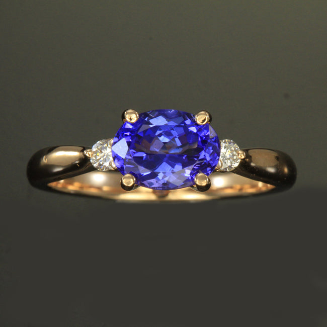 Tanzanite Ring in Rose Gold 1.58 Carats