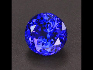 Violet Blue Round Brilliant Cut Tanzanite Gemstone 6.72 Carats