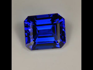 Violet Blue Emerald Cut Tanzanite Gemstone 9.22cts