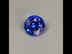 Violet Blue Round Brilliant Tanzanite Gemstone 1.72cts