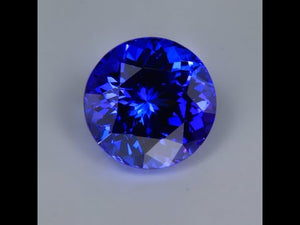 Violet Blue Round Brilliant Cut Tanzanite Gemstone 4.13cts