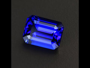 Violet Blue Emerald Cut Tanzanite Gemstone 8.32 Carats