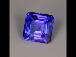 Blue Violet Asscher Cut Tanzanite Gemstone 5.18cts