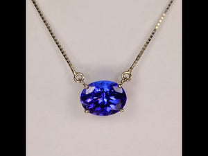 Oval Deep Color Tanzanite Simple Pendant