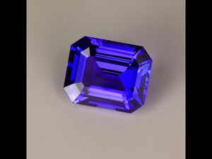 Blue Violet Emerald Cut Tanzanite Gemstone 3.99 Carats