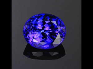 Violet Blue Exceptional Oval Tanzanite Gemstone 9.13 Carats