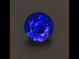 On Hold CC Violet Blue Round Brilliant Cut Tanzanite Gemstone 7.37 Carats