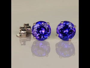 Purple Blue Tanzaite Earrings