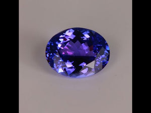 2 carat oval tanzanite with great deep blue purple color