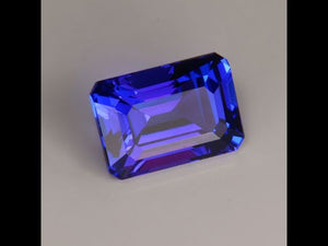 Blue Violet Emerald Cut Tanzanite Gemstone 6.04cts
