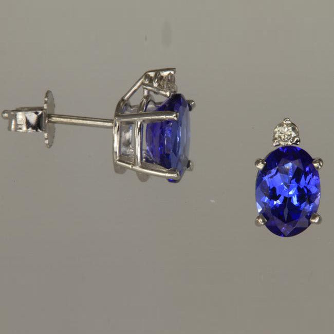 Oval Tanzanite Stud Earrings