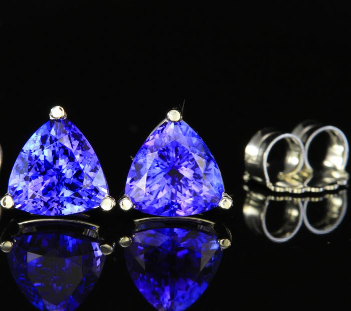 5.02 ct Tanzanite Trilliant Earrings: Customize Your Own