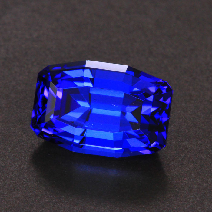 Violet Blue Stepped Antique Cushion Tanzanite Gemstone 4.33 Carats