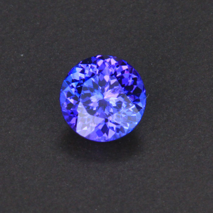 Blue Violet Round Brilliant Cut Tanzanite Gemstone .97 carats