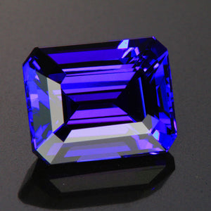 Blue Violet Exceptional  Emerald Cut Tanzanite 12.45 Carats