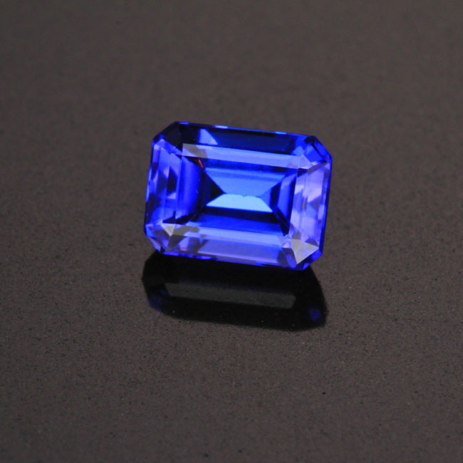 Violet BLue Emerald Cut Tanzanite Gemstone 1.44 Carats