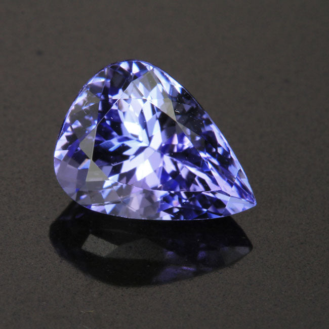 Blue Violet Moderate Color Pear Shaped Tanzanite Gemstone 3.26 Carats ...