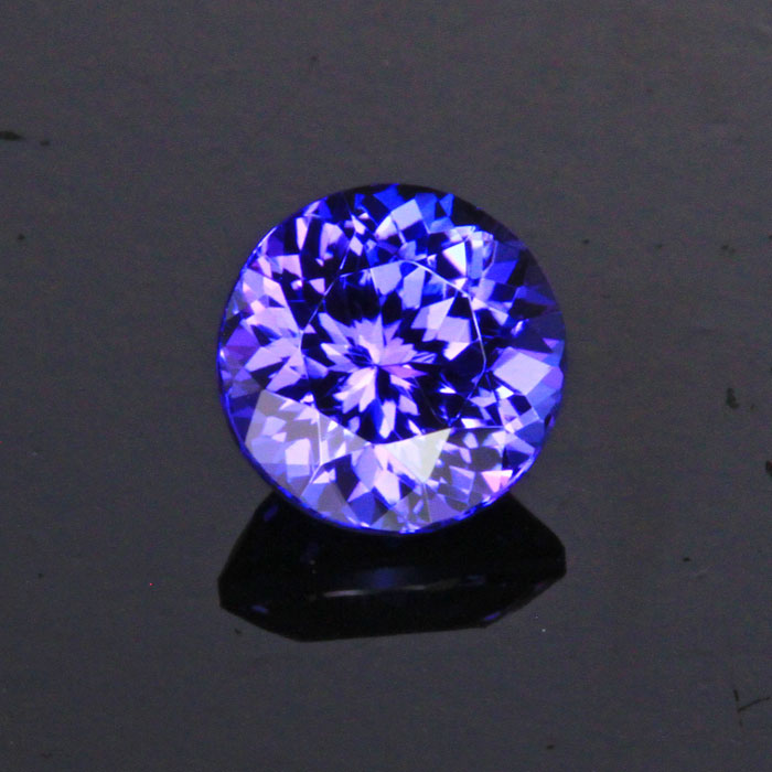 Blue Violet Round Brilliant Tanzanite Gemstone 1.31 Carats