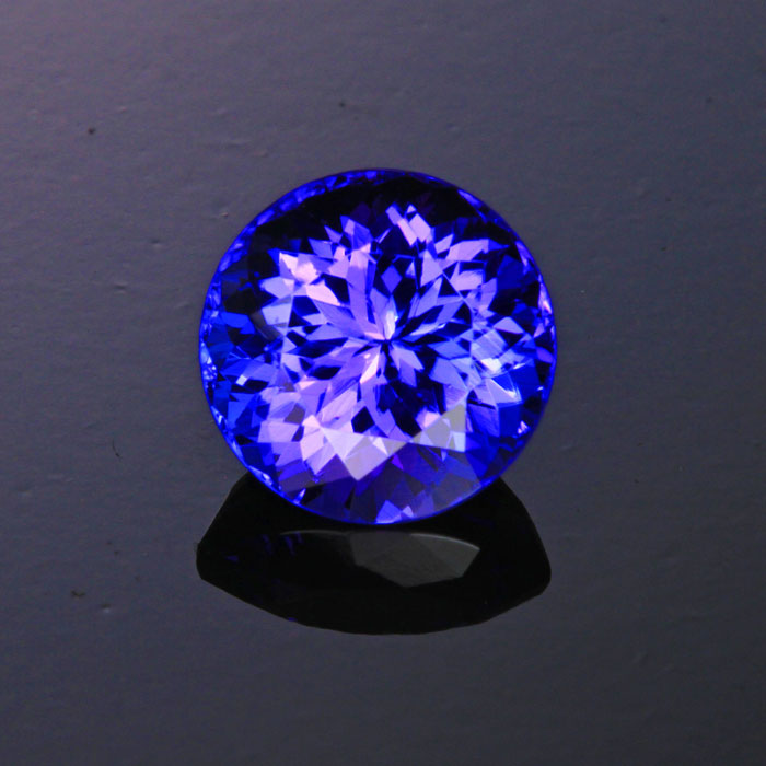 Violet Blue Round Brilliant Cut Tanzanite Gemstone