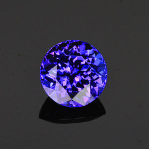 blue violet round brilliant tanzanite gemstone