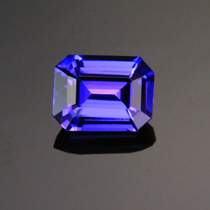 emerald cut blue violet tanzanite gemstone