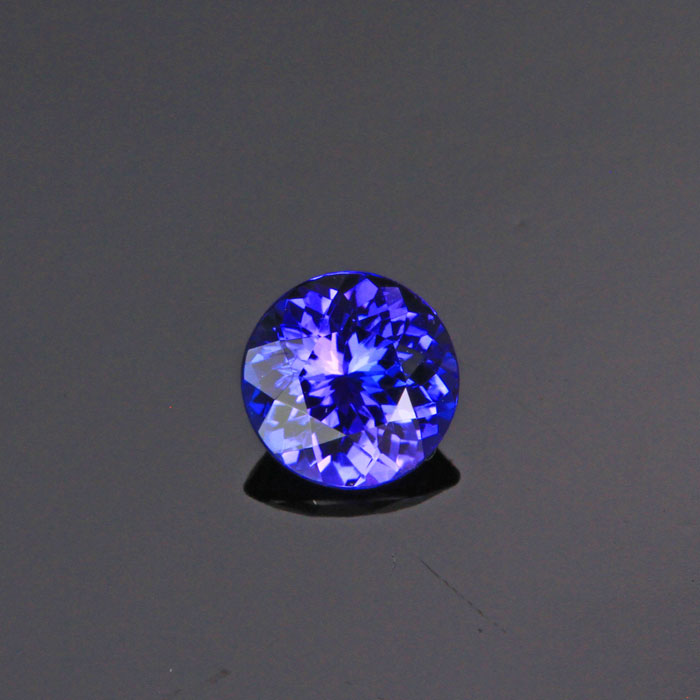 Blue Violet Round Brilliant Tanzanite Gemstone .70 Carats