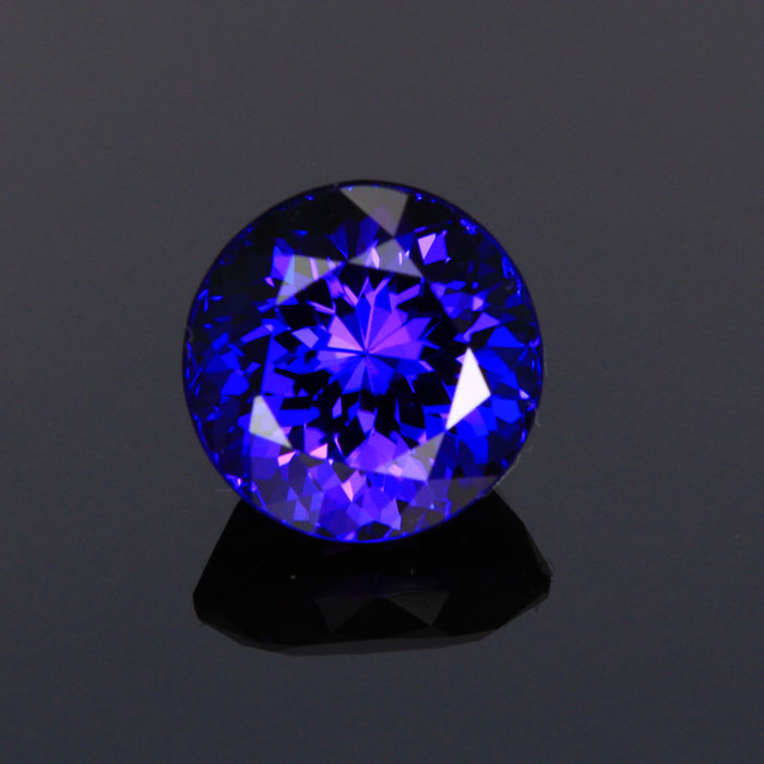 Blue Violet Round Brilliant Tanzanite Gemstone 4.57 Carats