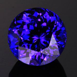 Blue Violet Round Brilliant Cut Tanzanite Gemstone 9.25 Carats