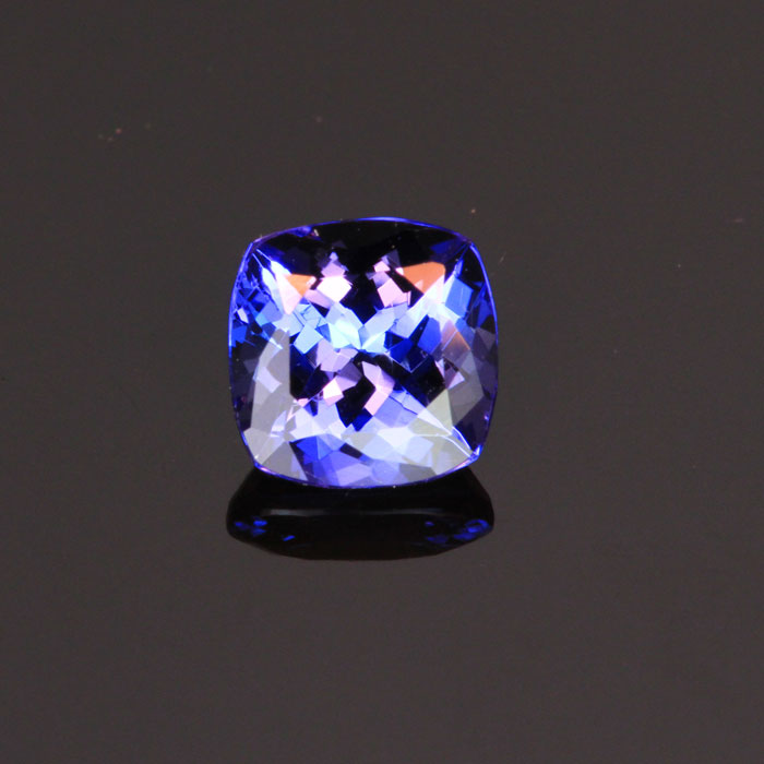 Violet Blue Square Cushion Tanzanite Gemstone 1.0 Carats