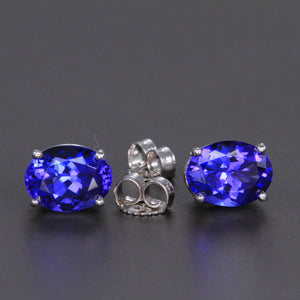 Oval Tanzanite Earrings 2.86 Carats